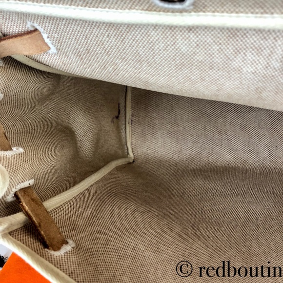 HERMES Natural Toile/Tan Leather Herbag MM 2-in-1 - Picture 6 of 8